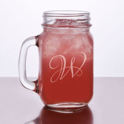 Engraved Mason Jars with Handle 16 oz Thumbnail