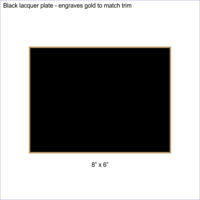 8" x 6" Black/Gold Brass Plated Steel Plaque Plate Thumbnail
