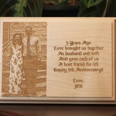 Custom Engraved Wooden Plaque - Landscape Thumbnail