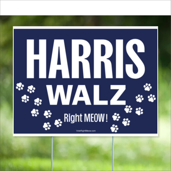White on Blue - Yard Sign - 24" x 18" Thumbnail